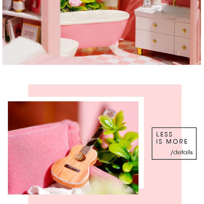 Doll House Kit 3D Wooden Mini DollHouse Assembly Building with Furniture Kit Toy For Birthday Gift 3D Puzzle Handmade Home Decor
