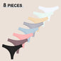 8Pcs/Set Cotton Seamless Thongs For Women Sexy Low Rise Solid Color Breathable Pantys Female Comfortable Soft G-String Underpant