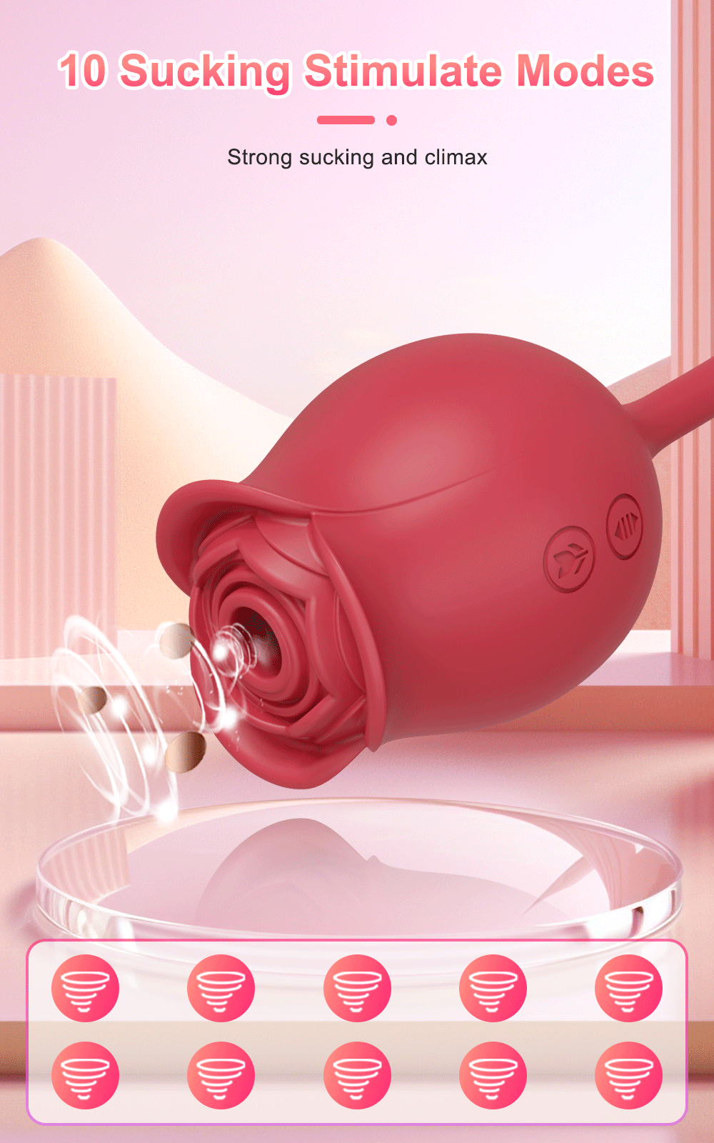 Sexy Adult Female Rose-Sucking Dildo Vibrator Women Nipple Clit Stimulator Vibrating Penetration Vagina Vibrator Erotica Toys