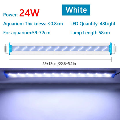 Extensible Waterproof Clip on Lamp For Fish Tank Super Slim Fish Tank Aquatic Plant Grow Aquarium LED Light 18-58cm 220V