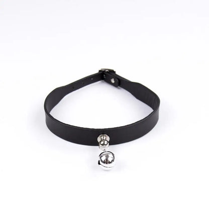 Sexy PU Leather Choker Collar for Women Gothic Punk Spike Heart O-Ring Bell Bondage Slave Neck Strap BDSM Role Play Accessory