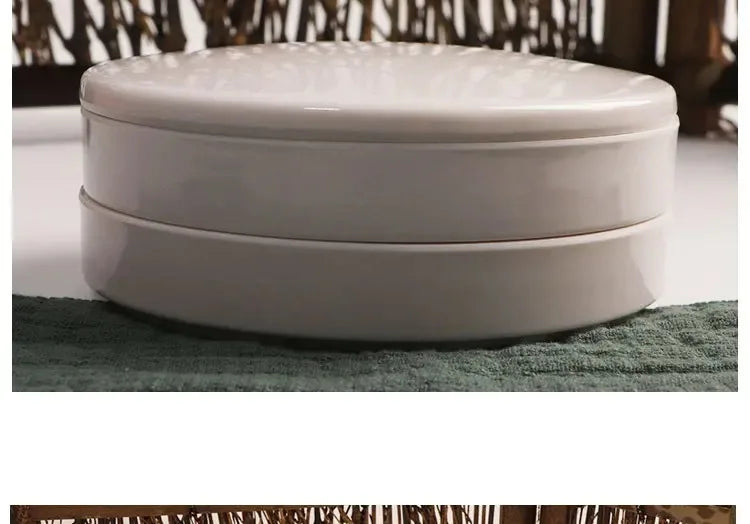 Imitation Porcelain Round Palette with Lid Acrylic Watercolor Painting Multifunctional White Paint Tray Artist Supplies