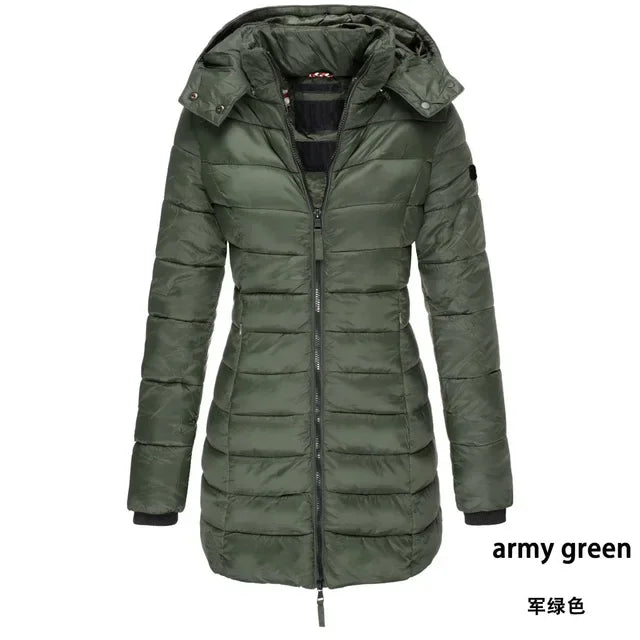 Winter Korean New Women's Cotton Padded Clothes Women's Medium Long Slim Cotton Padded Jacket Warm Down Cotton Padded Jacket