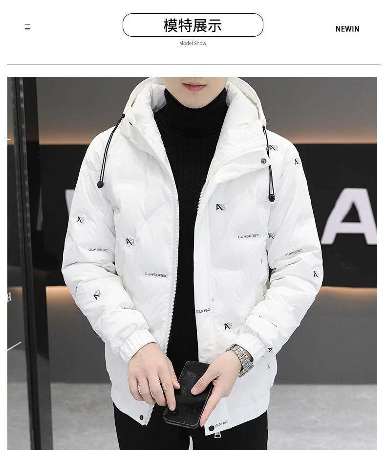 2026 High quality Winter Down Jacket Coats Mens Warm White Duck Down Hooded Men Windproof Parkas Overcoat