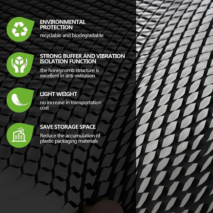 30m Black Honeycomb Paper Roll Natural Kraft Paper Wrapping Paper for Art Crafts Gift Packaging Etc
