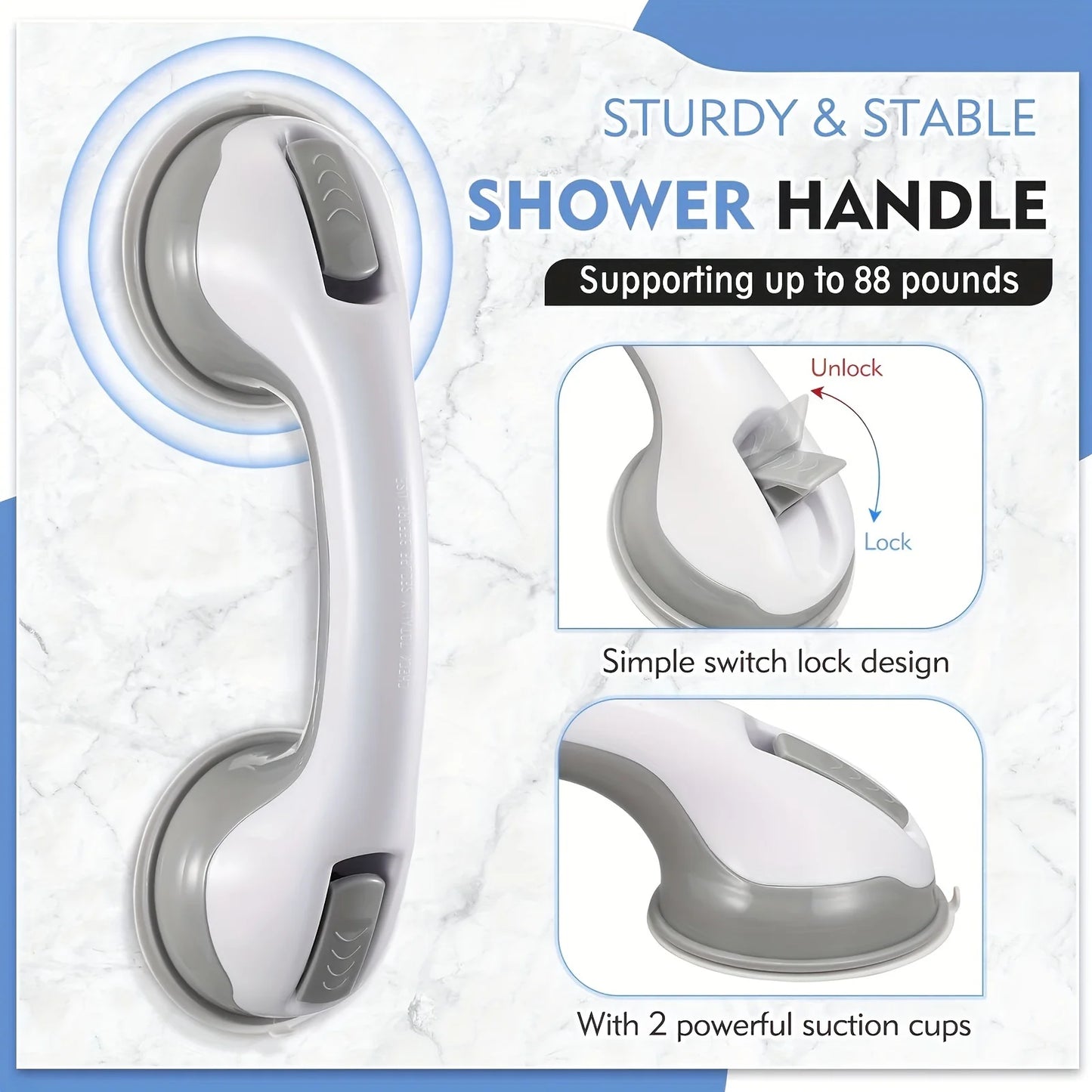 Bathroom Handrail to Prevent Falls Suction Cup Bathroom Tub Children Free Punch Handle Glass Doors And Windows Elderly Handle