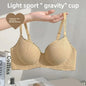 6cm Thickened Push-Up Bra for Small Chest Wireless No Steel Ring Letter Print Adjustable Straps Anti-Slip Pads Seamless Lingerie