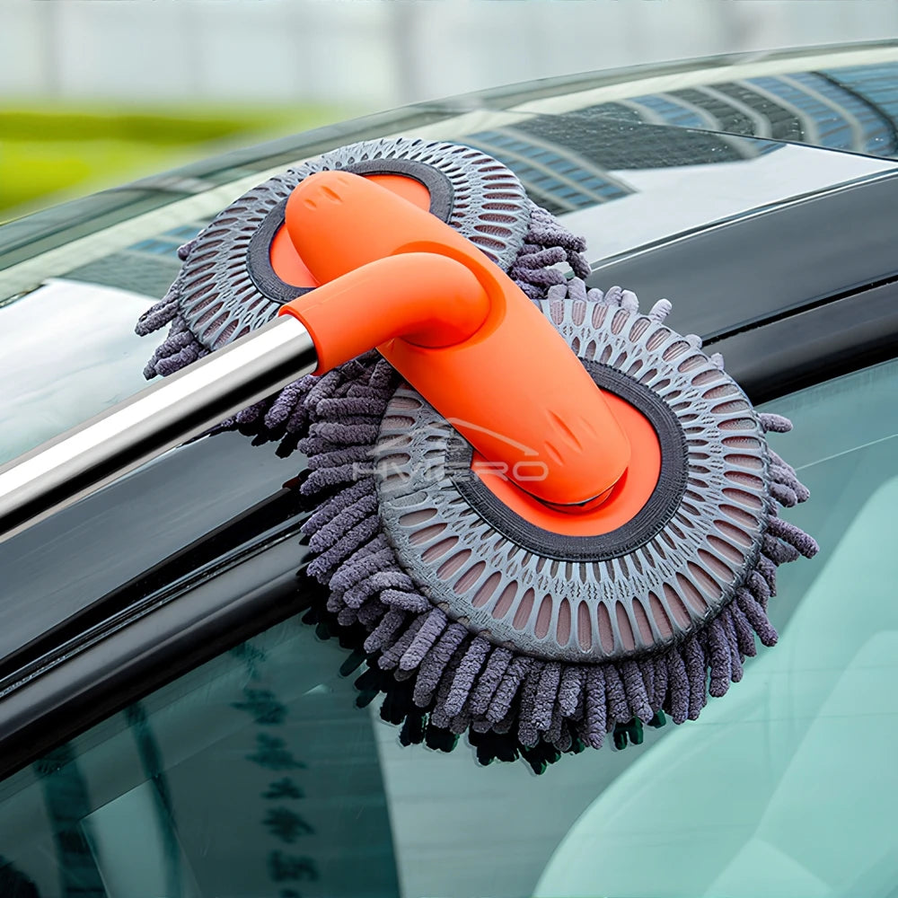 1X Car Cleaning Wash Multipurpose Kit Microfiber Brush Mop Sponge Wipe Auto Home Tools Universal Clean Accessories Yellow Gray
