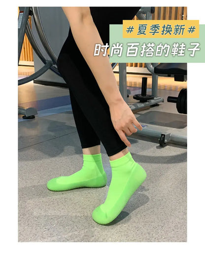 Woman Anti-slip Yoga Fitness Socks Shoes Children Kids Teen Girls Luminous Sport Socks Breathable Cotton Non-slip Jelly Shoes