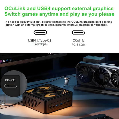 Topton Gaming Mini PC AMD Ryzen AI 9 H 465 HX 370 AI 7 PRO 350 ES USB4 2x2.5G LAN NVMe Windows 11 Office Desktop Computer WiFi6E