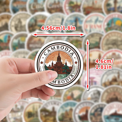 10/50PCS Country Name Stamp Stickers Cartoon Retro Graffiti Decoration Notebook Mobile Guitar Suitcase Refrigerator Toys Decals
