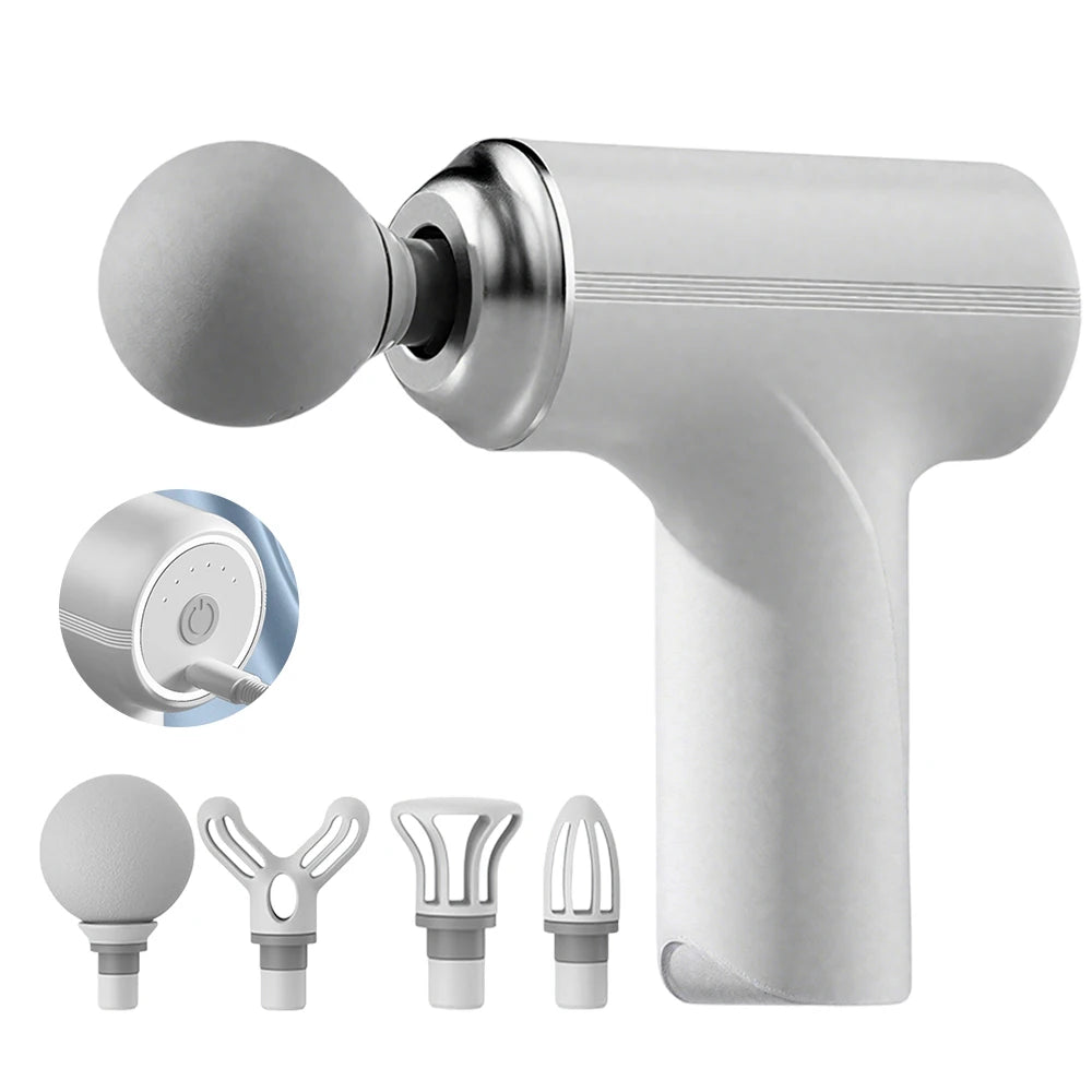 USB Portable Electric Massage Gun Mini Fascia Gun High Frequency Vibration Body Massage Gun Muscle Relaxation Fascia masajeador