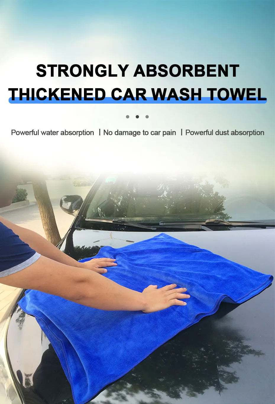 SEAMETAL Large Size Microfiber Towels Car Washing Towel 160x60cm Car Whole Body Cleaning Dry/Wet Dual Use Super Absorbent Rags