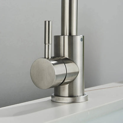 Black Nickel Bathroom Basin Faucet 304 Stainless Steel Hot Cold Wash Mixer Crane Tap 360 Rotation Sink Faucets Single Handle