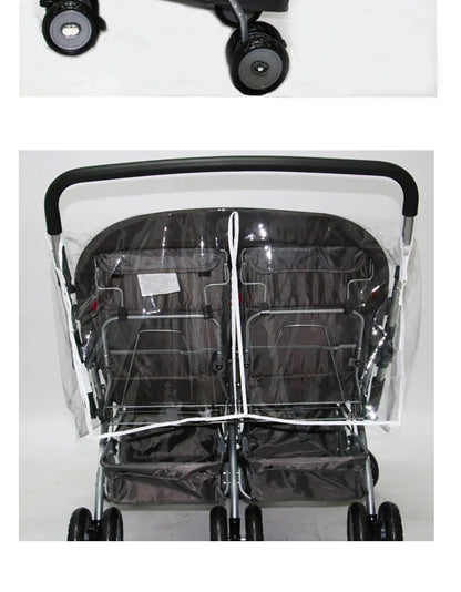 Universal Type Breathable Baby Pushchs Rain Cover For Twins Transparent Environmentally PVC Stroller Raincoat Wind Dust Shield