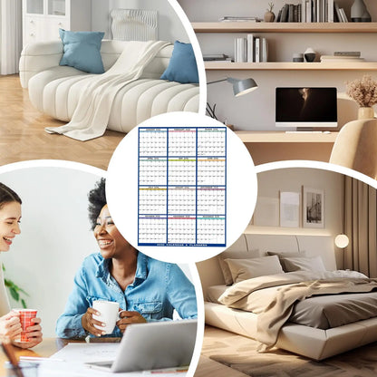 NEW Large Wall Calendar Dry Erase 12 Month Wall Annual Calendar 2026 Yearly Schedule Organizer For Indoor Home Fridge Office