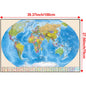 Russian Map-World Map-Political Distribution-with Flag,Art Prints Posters Travel Supplies,for Classroom,Home Decor