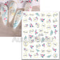 3d Nails Art Decals Spring Fruits Pink Full Tips Peony Magnolia Flowers Adhesive Sliders Stickers Decoration For Nails Manicure