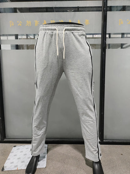 Autumn Men Sweatpants Fashion Sportswear Drawstring Straight Track Pants Casual Loose Trousers breasted Breathable quick drying