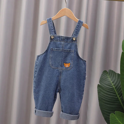 Soft Cotton Baby Boys Overalls Spring Autumn Kids Cartoon Long Pants Casual Girls Jumpsuits Children Clothes Suspender Trousers