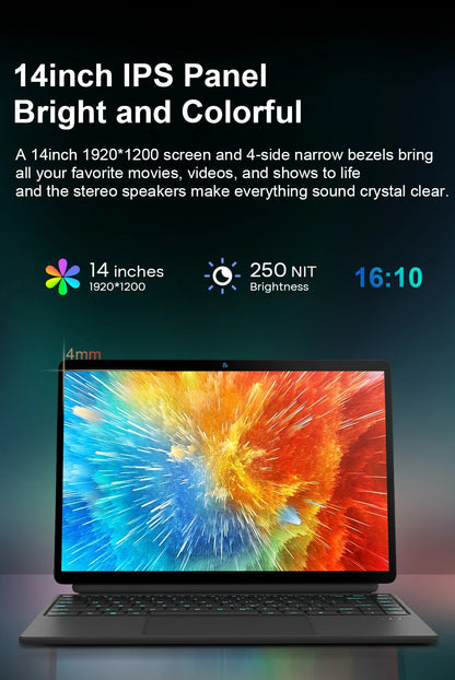 Ninkear T40 Tablet Mini Laptop 14 inch 2 in 1 Intel N100 16GB+512GB 1200P IPS Touch Screen Windows 11 Notebook Free Shipping
