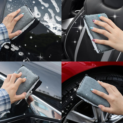 1/3/10Pcs Car Cleaning Microfiber Sponge Auto Interior Fleece Scrubbing Towel for Plastic Leather Wax Sponge Car Cleaning Tools
