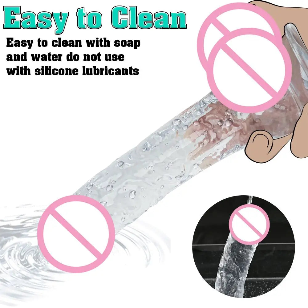 4 Size Transport Silicone Dildo Fake Dick for Women Artificial Penis with Suction Cup Female Masturbation Adult Sex Toy for 18+