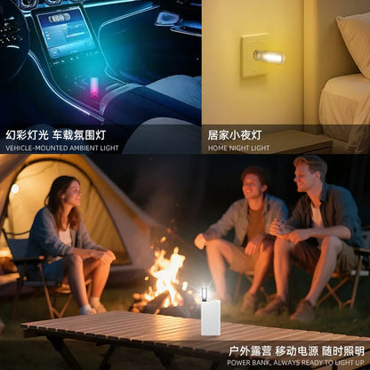 New USB Led Flash Candles Light Bulb Car Interior Decoration Light Car Ambient Lamp Night Frosted Light for Home Car Decoration