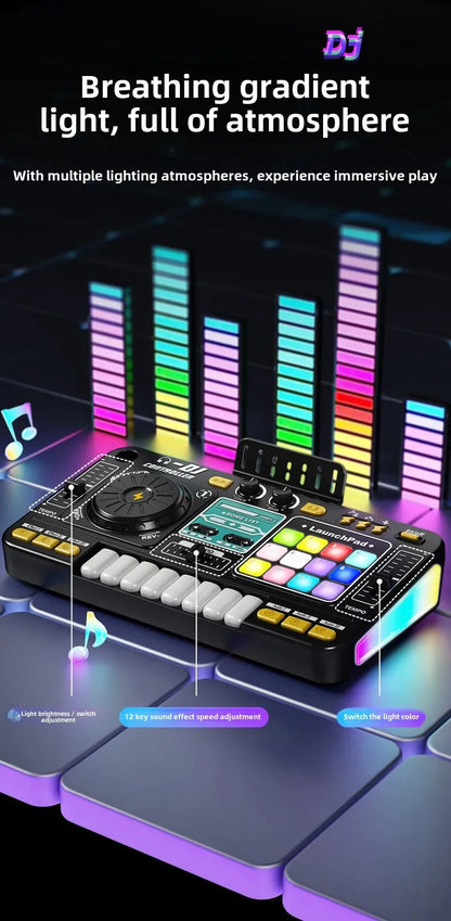 Simulation DJ Mixer Controller Kids Toys Multifunctional Music Effect Children Toy Electronic Musical Instrument Game Birthday Gifts Toys for Boy Girls Chirstmas Gifts Ship From Germany Fast Delivery