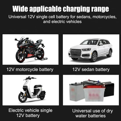 Car Battery Charger 12V 2A 220V Power Puls Repair Charger Wet Dry Lead Acid Battery LED Display Moto Truck Battery Charger