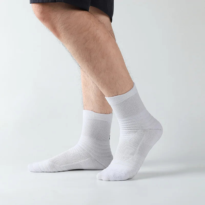 6/3/1 Pairs Men's Compression Socks Breathable Basketball Sports Cycling Socks Moisture Wicking High Elastic Tube Socks