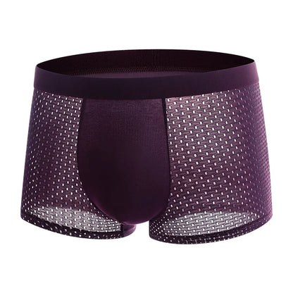 4pcs Men's Underwear Ice Silk Mesh Men Boxershorts Plus Size Panties Solid Sexy Men Boxer Summer Breathable Intimate Underpants