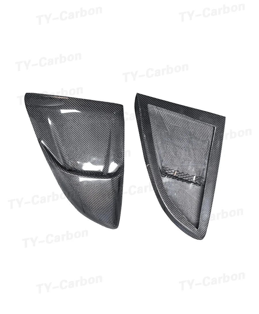Real Carbon Fiber Rear Side Car window Air Vents Splitter Air knife Spoiler For Porsche 718 Cayman GTRS Style Bodykit 2016-2024