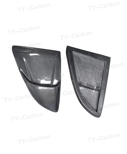 Real Carbon Fiber Rear Side Car window Air Vents Splitter Air knife Spoiler For Porsche 718 Cayman GTRS Style Bodykit 2016-2024