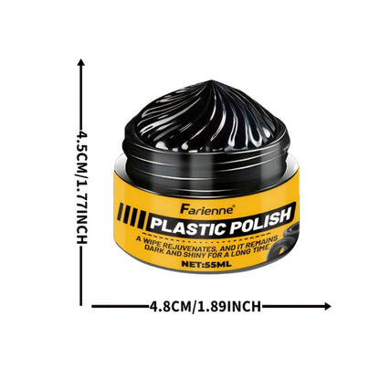 Farienne Plastic Scratch Repair Paste 55ml- Universal Blackening Cream for Car Interiors, Tires, Dashboards, Doors, Bumpers