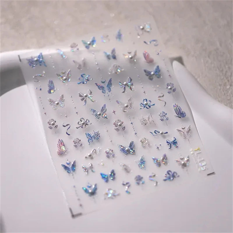 1pcs 5D Kawaii Jelly Nail Art Stickers Cute Jellyfish Self Adhesive Nail Art Decorations Stickers DIY Cartoon Manicure Decals