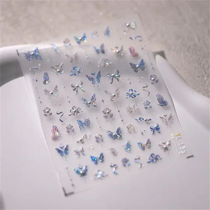 1pcs 5D Kawaii Jelly Nail Art Stickers Cute Jellyfish Self Adhesive Nail Art Decorations Stickers DIY Cartoon Manicure Decals