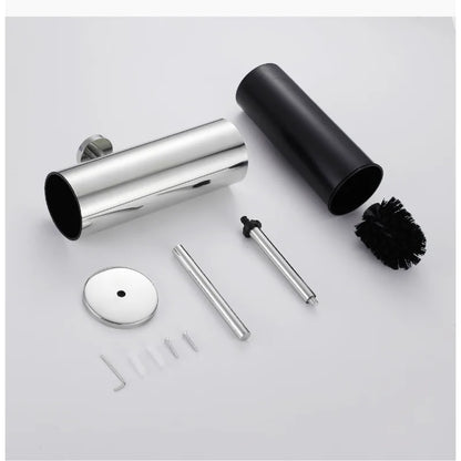 304 Stainless Steel Wall Mounted Bathroom Scrubber, Odor Proof Hanging Toilet Bowl Cleaning Brush with Holder