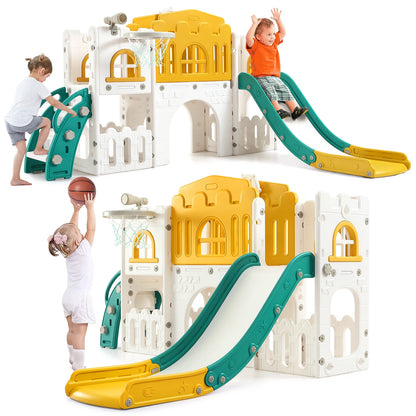 Children's Slide Outdoor Indoor Domestic Baby Sports 8 in 1 Slide Playset Family Multifunction Amusement Park Toys