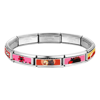 2025 New Women's Gift Cute Rabbit Cat Dogs Italian Charms Links Beads Fit 9mm Stainless Steel Modular Modular Bracelet Jewelry