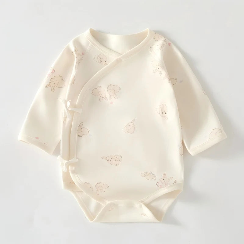 Spring Autumn Pure Cotton Long Sleeve Baby Bodysuit Triangle Crawling Suit Home Comfort Wear Bottom Covering Infant Garment