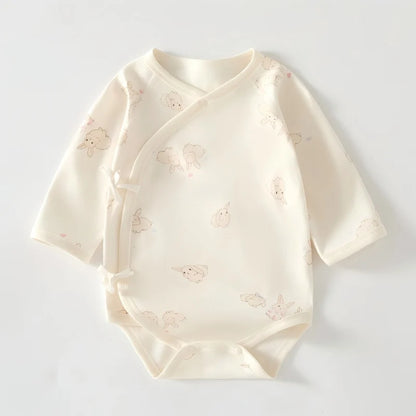 Spring Autumn Pure Cotton Long Sleeve Baby Bodysuit Triangle Crawling Suit Home Comfort Wear Bottom Covering Infant Garment
