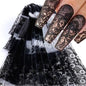10 Sheets Lace Nail Foil White & Black Nail Stickers Design Transfer Foils Starry Sky Paper Nail Art Foil Decals for Nails Salon