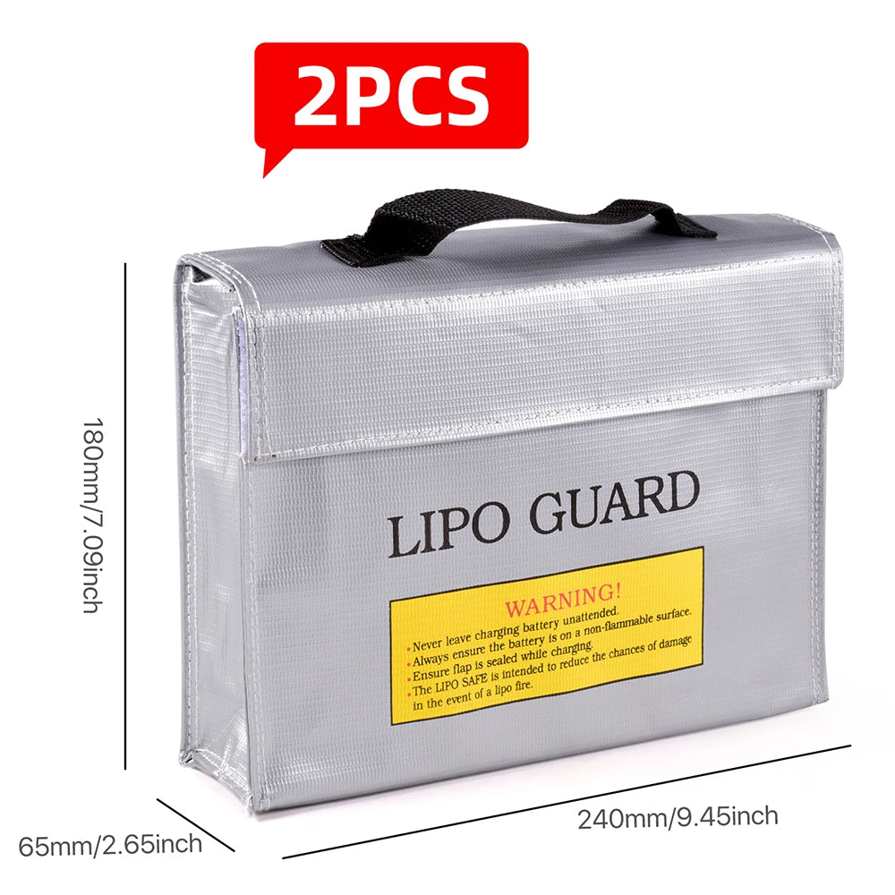Lipo Guard Safety Bag Fireproof Explosion-Proof Portable Lipo Safety Bag 215*115*155mm for RC FPV Racing Drone Car Battery Safe