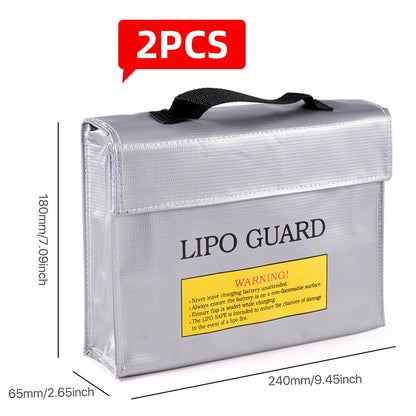 Lipo Guard Safety Bag Fireproof Explosion-Proof Portable Lipo Safety Bag 215*115*155mm for RC FPV Racing Drone Car Battery Safe