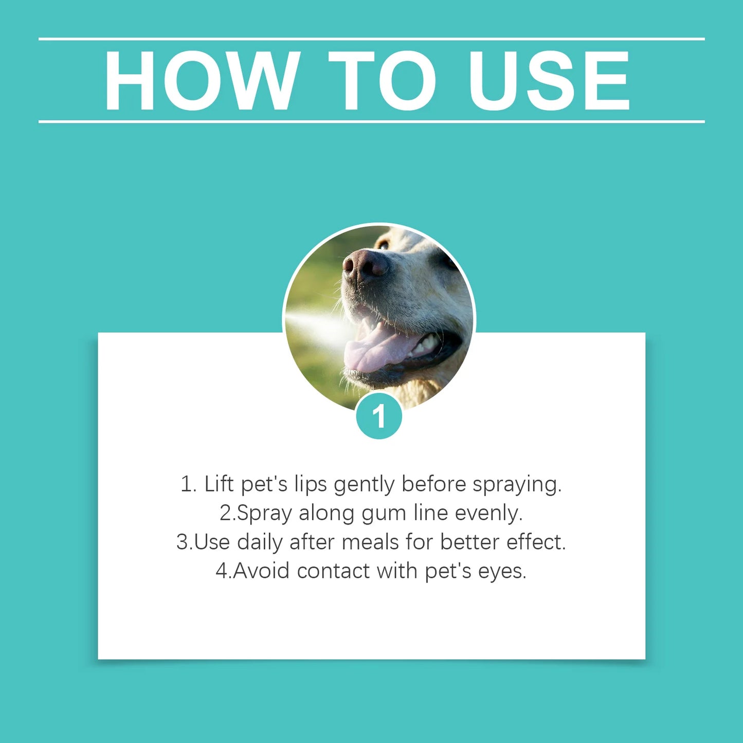 Pet Mint Oral Spray Cleaning Teeth Reduce Plaque Accumulation Eliminate Odor Fresh Breath Protect Gum No-Brush Dental Care Spray