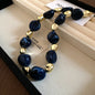 Multicolor Irregular Acrylic Beaded Bangles for Women Geometric Smudge String Bracelet Beach Vacation Style Couple Jewelry W