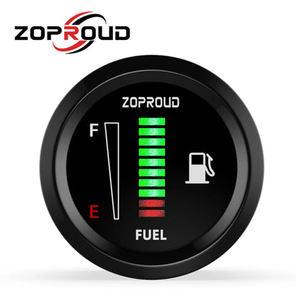 ZOPROUD 2''52mm Digital Led 12v/24v Fuel Level Gauge IS811F