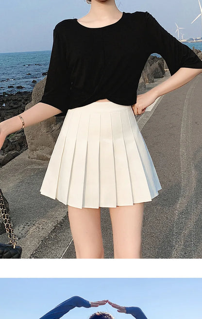 1pcs Spring Summer Womens Mini Skirts Girls Pleated Skirts Lady High Waist Cute Pink Skirt Student Short Skirt JK Uniform Skirts