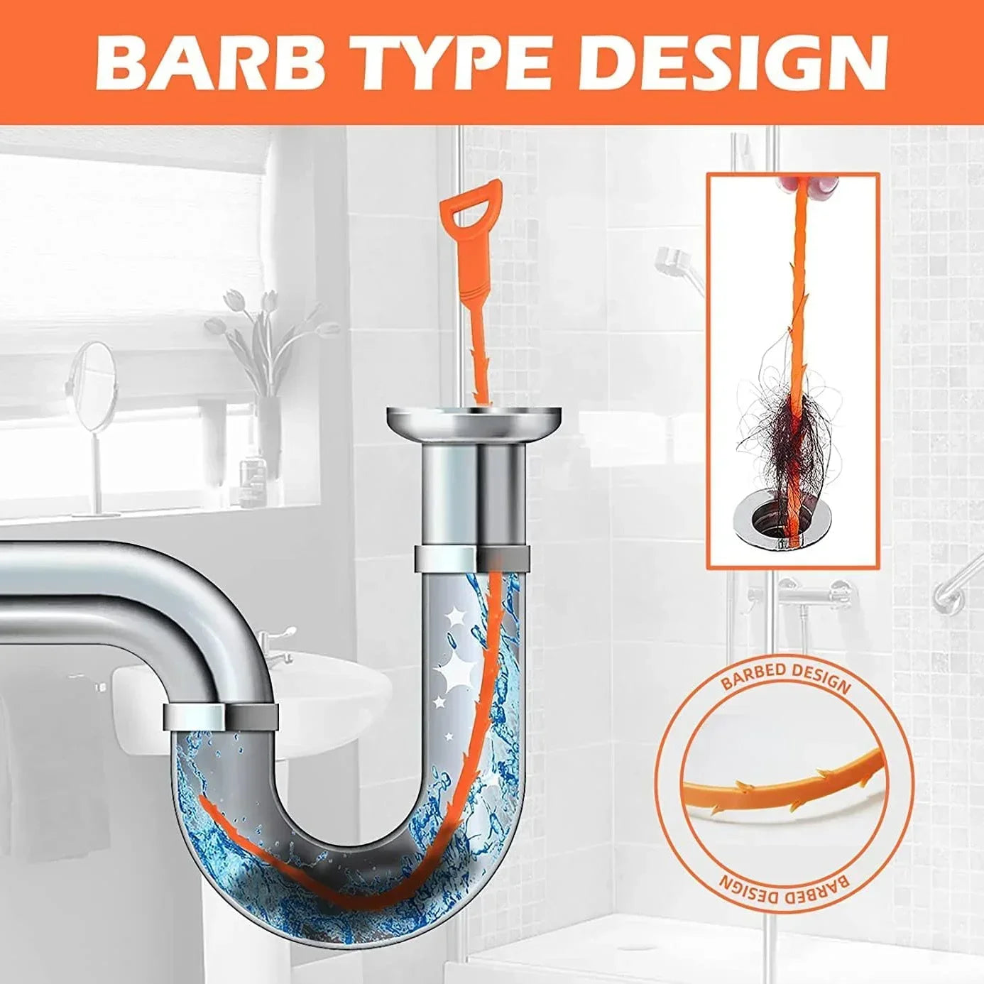 Hair Dredging Hook Sewer Unblock Tools Unblocker Pipes and Sinks Drain Clog Remover Toilet Drainage Outlet Cleaning Supplies